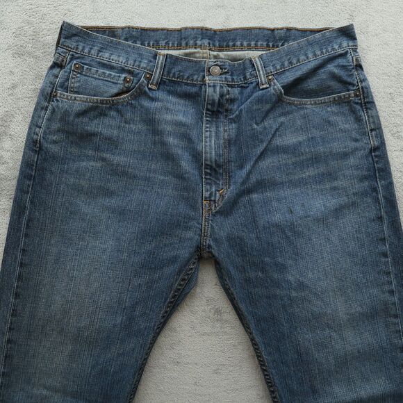Levi's 505 Jeans Mens Size 38x32 Blue Regular Straight Rigid Denim Pants Stained - Picture 13 of 16